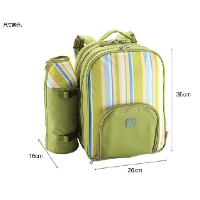 Outdoor Green Zipper Picnic Bag for Two People