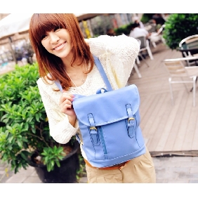 Ladies' PU Leather Korean College Style Belt Decorated Lovely Backpacks