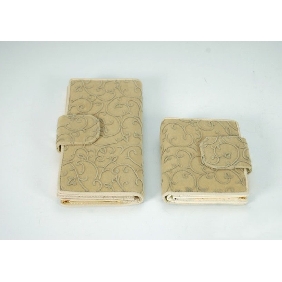 Ladies' Fashion Plush Genuine Leather Cowhide Zipper Wallet