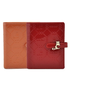 Women's Cowhide Wallet Open with Agraffe