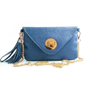 Tassels Cowhide One Shoulder Bag Leather Hand Bag Clutches