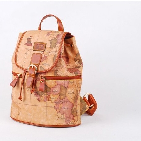 Cheap Cute World Map Printed Backpack Fashionable Travel Bags for Women