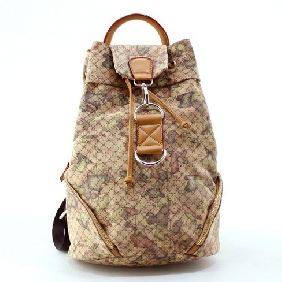Genuine Leather Cowhide Backpack with World Map Print Fashionable Travel Bags for Women
