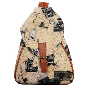 Cheap Multifunctional Map Printed Backpack Casual Fashionable Travel Bags for Women