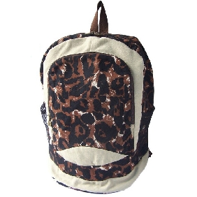 Korean Multifunctional Fashionable Travel Bags Leopard Pattern Canvas Backpack for Women