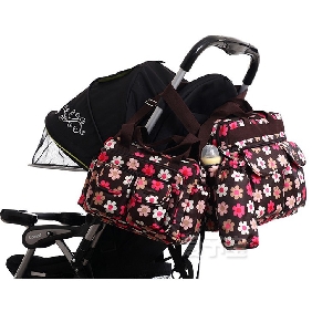 Three-piece Flower Pattern Diaper Bags Multifunction Korean Style Lady Shoulder Bag