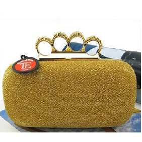 Skull Ring Evening Bag Ladies Handbags Cute Daimond Fashionable Golden Clutches for Women