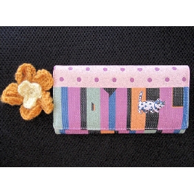 Pink Ladies Fashionable PU Leather Cat Cute Cartoon Wallets for Women