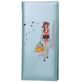 Cute Ladies Fashionable Hasp Genuine Leather Cowhide Cartoon Wallets for Women