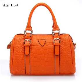 Retro Crocodile Double Belt Buckle Shoulder Bag Korean Style PU Leather Drum Shaped Ladies Handbags  Retro Crocodile Double Belt Buckle Shoulder Bag Korean Style PU Leather Drum Shaped Ladies Handbags