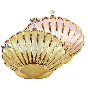 Luxury Shell Bridal Dress Bags Ladies Evening Bag Cute Daimond Fashionable Golden Clutches for Women