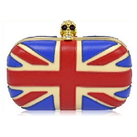 Ladies Skeleton Head European Evening Bags Cute Daimond Fashionable British Flag Clutches for Women