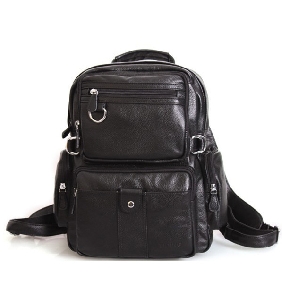 Genuine Leather Cowhide Backpacks Multifunctional European British College Schoolbag Travelling Bags for Men