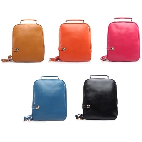Cute Ipad Korean College Student Schoolbag Genuine Leather Cowhide Backpacks Travelling Bags for Women
