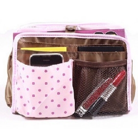 Fashionable Ladies Pink Makeup Bags Multifunctional Dots Cosmetic Bag for Women