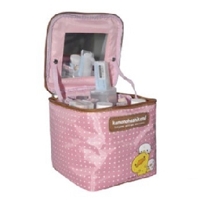 Fashionable Ladies Cartoon Cute Makeup Bags Mirror Dots Cosmetic Bag for Women