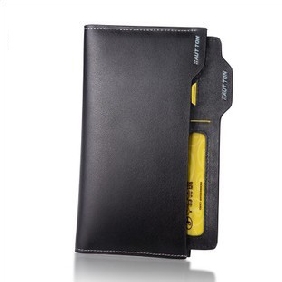 Male European Genuine Leather Cowhide Long Vertical Business Wallets for Men