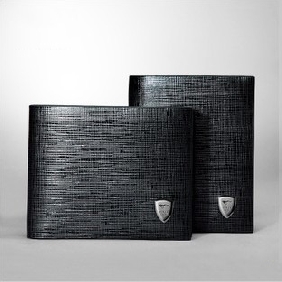 Male Genuine Leather Cowhide Tridimensional Horizontal Vertical Business Wallets for Men