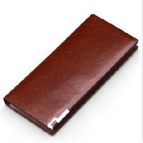 Male Genuine Leather Spanish Cowhide Long Vertical Business Wallets for Men