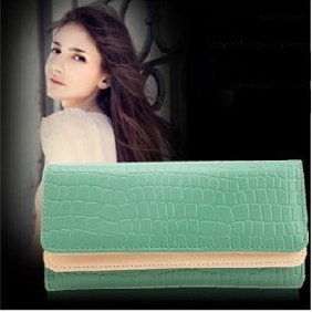 Geometry Print PU Wallet Women's Blue Colors Clearance Wallet