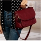 Korean Retro Embossing PU Leather College Style Satchels Cross-b